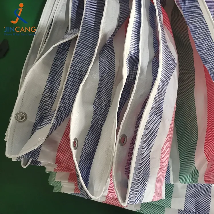 110 GSM ஸ்டிரிப் PE தார்பூலின் ரோல்