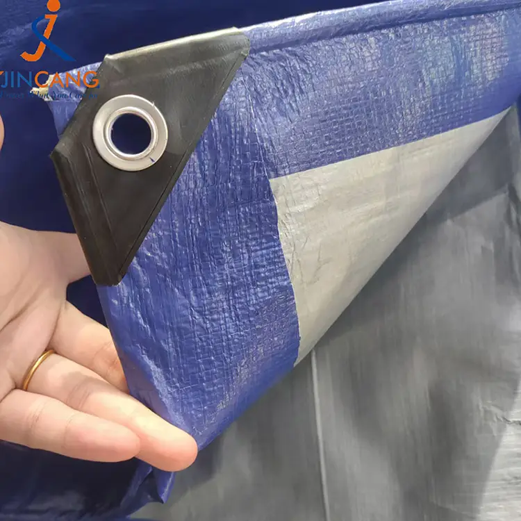 180 கிராம் டார்க் ப்ளூ சில்வர் PE டார்பாலின்