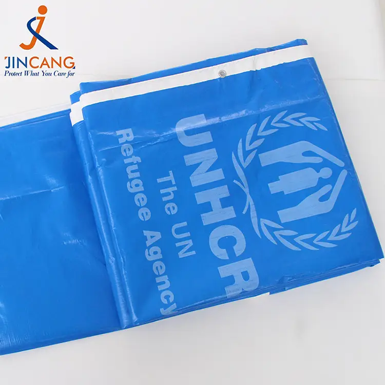 அச்சு பெ டார்பாலினுடன் 220 கிராம் நீல வெள்ளை