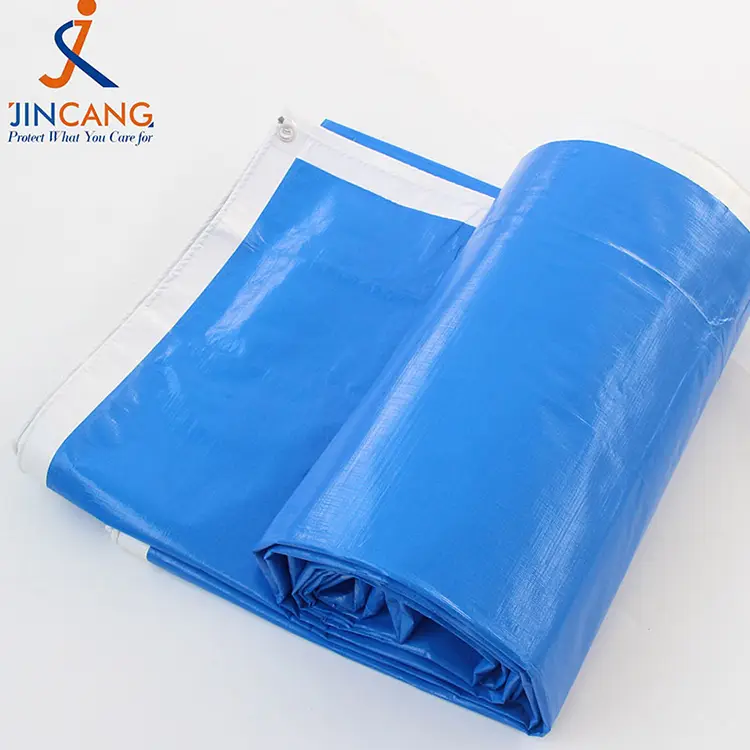 அச்சு பெ டார்பாலினுடன் 220 கிராம் நீல வெள்ளை