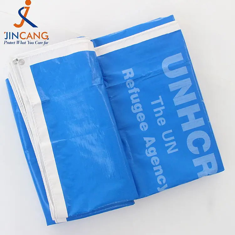 அச்சு பெ டார்பாலினுடன் 220 கிராம் நீல வெள்ளை