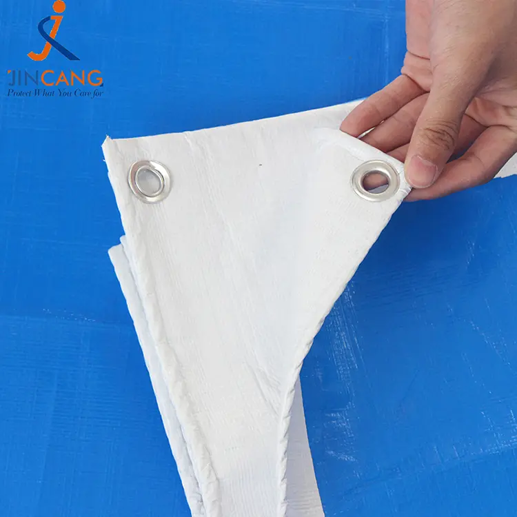 அச்சு பெ டார்பாலினுடன் 220 கிராம் நீல வெள்ளை