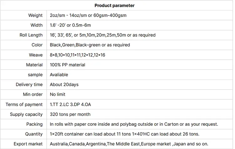 Anti Weed Cloth PE Woven Garden Weed Control Mat